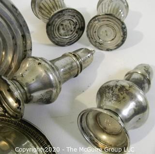 Mixed Lot of Sterling Silver. Includes Weighted Candle Sticks. 