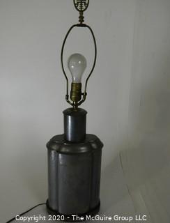 Pierced Tin Table Lamp with Shade. 