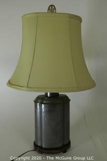 Pierced Tin Table Lamp with Shade. 