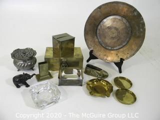 Collection of mostly brass and copper housewares