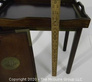 Wooden Tea Table with serving tray insert; 12" x 18" x 20"T 