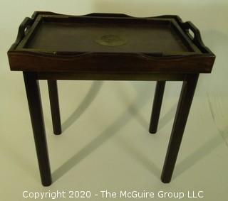 Wooden Tea Table with serving tray insert; 12" x 18" x 20"T 