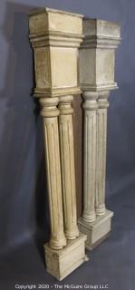 (2) Distressed Wooden Columns; approx 48"T