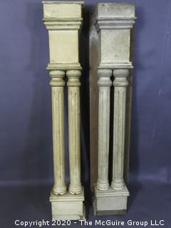 (2) Distressed Wooden Columns; approx 48"T