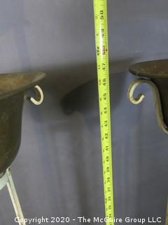 Pair of Metal Planters on tripod stands 