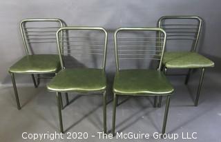 Set of 4 folding metal chairs 