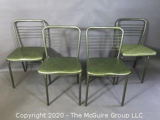 Set of 4 folding metal chairs 