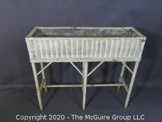 Wicker Planter Box with metal insert; 34"W x 30"T