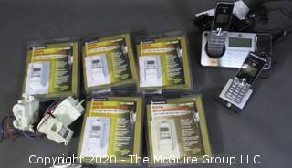 Collection of NIB electric timers and cordless landline phone set