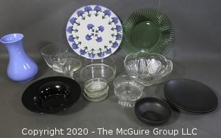 Assorted glasswares and ceramics