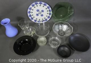 Assorted glasswares and ceramics