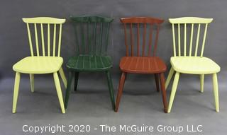 Set of 4 wooden side chairs 