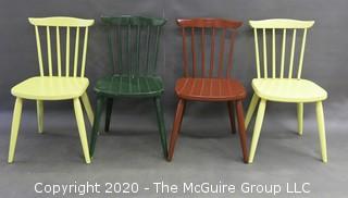 Set of 4 wooden side chairs 