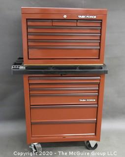 2 "Task Force" stacking tool cabinets on casters; 32"W x 51"T x 16"D 