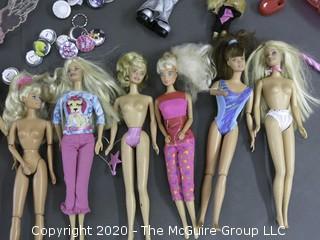 Group of Contemporary Toys.  Includes Barbies, Accessories, Etc