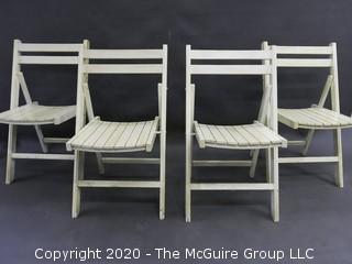 Set of 4 folding wooden chairs  