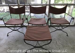 Set of 4 iron frame chairs