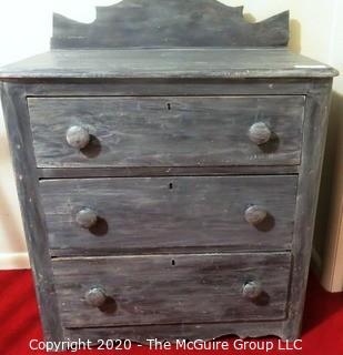 3 Drawer wooden dresser; 21"D x 30"W x 30"T