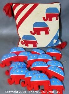 GOP Themed Pillow and Felt Ornaments.