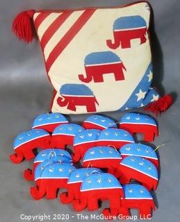 GOP Themed Pillow and Felt Ornaments.