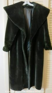 Long Black Faux Fur Coat or Robe. 