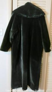 Long Black Faux Fur Coat or Robe. 