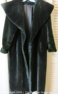 Long Black Faux Fur Coat or Robe. 