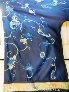 Vintage Asian Blue Silk Embroidered Jacket.  Some damage on sleeve.