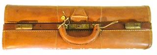 Vintage Leather Valise/ Suitcase; 16" x 24" 8"