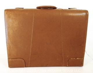 Vintage Leather Valise/ Suitcase; 16" x 24" 8"