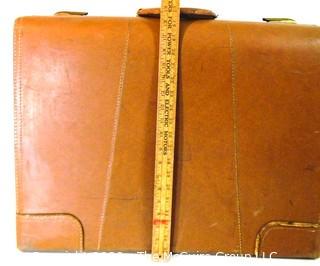 Vintage Leather Valise/ Suitcase; 16" x 24" 8"