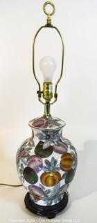 Floral Decorated Table Lamp; with shade