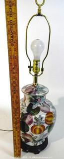 Floral Decorated Table Lamp; with shade