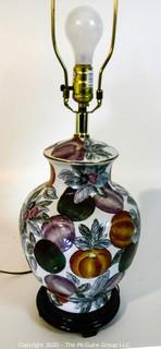 Floral Decorated Table Lamp; with shade