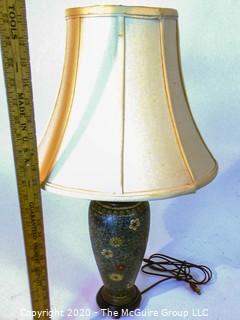 Cloisonne Table Lamp with Shade (cloisonne vase is 10 1/2"T; total lamp height with shade is 25")
