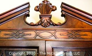 Mahogany Stepped Back Secretary/Bookcase; made by Colonial Manufacturing Co., 9/18"D x 34"W x 84"T