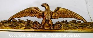 Gilt Framed Wall Mirror with Eagle Crest; 24 x 52"