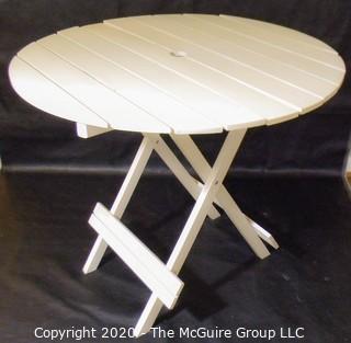 Collapsible Wooden Slat Table; 32" diameter