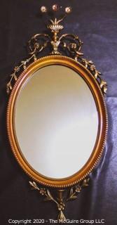 Gilt Framed Wall Mirror; 18 x 38"