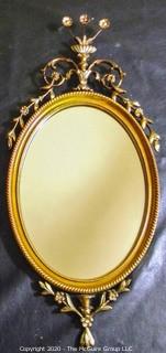 Gilt Framed Wall Mirror; 18 x 38"