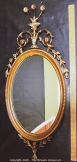 Gilt Framed Wall Mirror; 18 x 38"