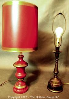 (2) Table Lamps; 1 with shade (26"T with shade)