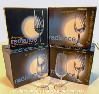 (20) Fluted Champagne Stems by Radiance; Royal Leerdam, Holland