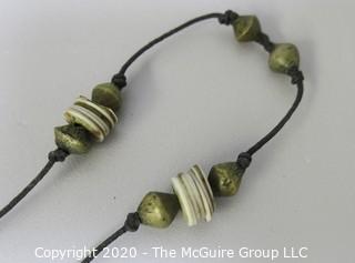 Necklace with Trade Beads on Cord. 