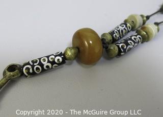 Necklace with Trade Beads on Cord. 