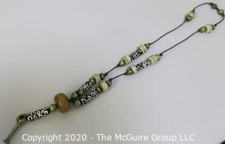 Necklace with Trade Beads on Cord. 