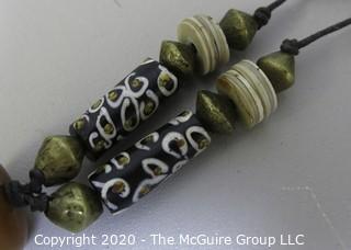 Necklace with Trade Beads on Cord. 