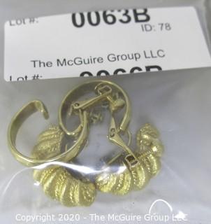 (2) Pair of Ladies Gold Tone Clip Earrings; including Napier