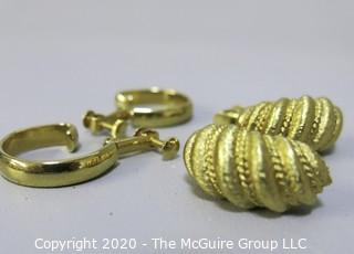 (2) Pair of Ladies Gold Tone Clip Earrings; including Napier