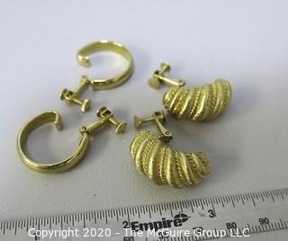 (2) Pair of Ladies Gold Tone Clip Earrings; including Napier